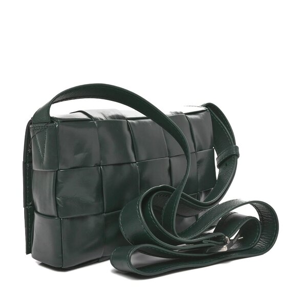 Bottega Veneta Paper Maxi Intreccio Small Cassette Crossbody Bag Raintree - Picture 2 of 7